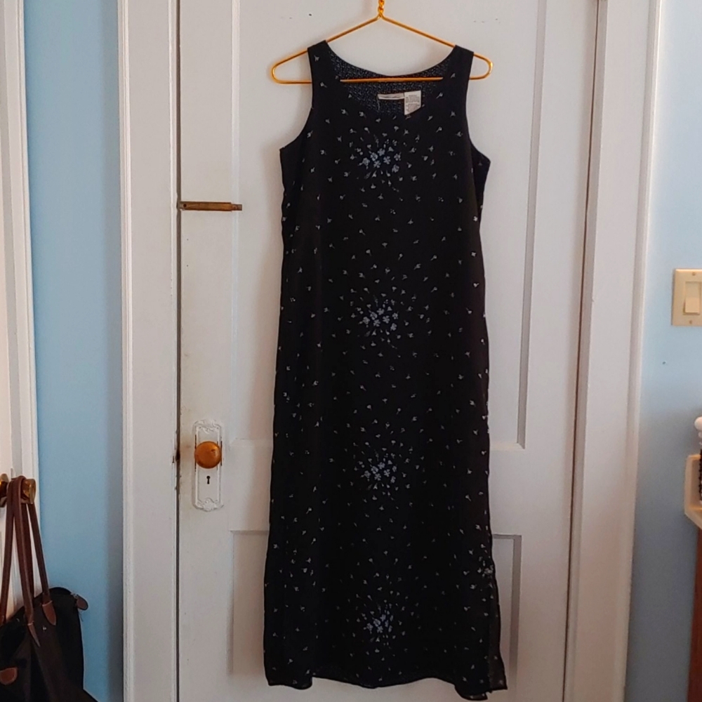 Vintage flowy floral chiffon-style long dress
